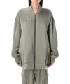 Rick Owens Oversized Peter Bomber Jacket With Smooth Finish In Green