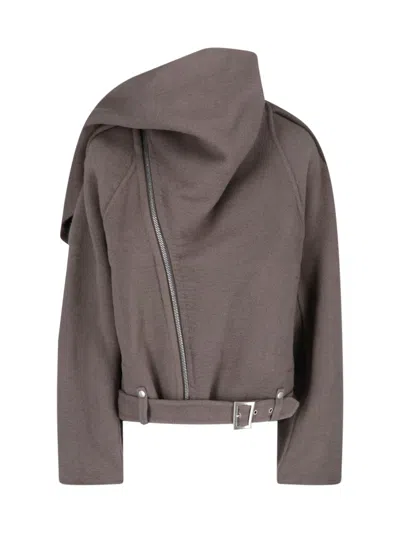 Rick Owens ‘flight' Scarf Jacket In Brown