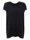 Rick Owens Top With Floating Cap Sleeves And V-neckline In Black