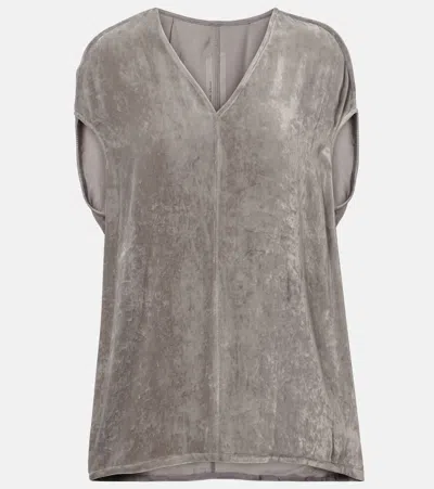 Rick Owens Floating Velvet Top In Brown