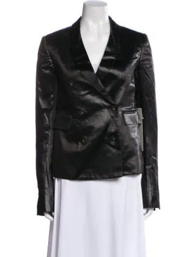 Pre-owned Rick Owens Floral Print Blazer W/ Tags In Black