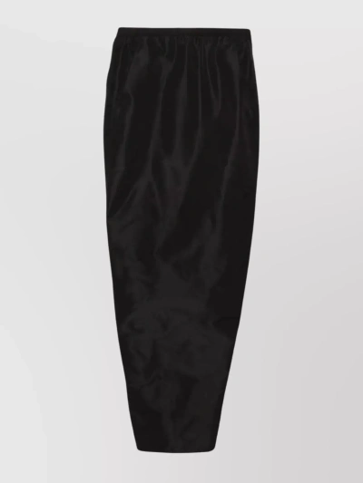 Rick Owens Flowing Draped Asymmetrical Maxi Skirt In Black