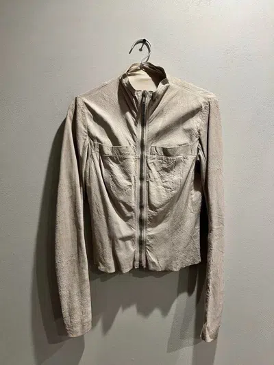 Pre-owned Rick Owens Foamed Lambskin Ladies' Coat In Sand