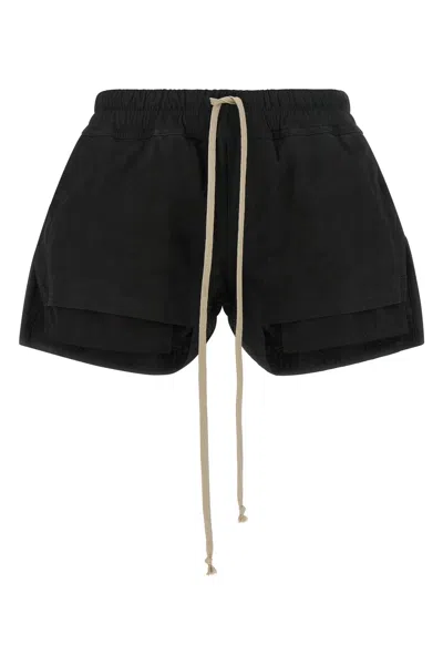 Rick Owens Layered Boxer Shorts Fog Effect Design In Black