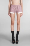 Rick Owens Fog Boxers Shorts In Rose-pink Leather In Rose-pink