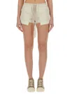 Rick Owens Womens Dinge Fog Contrast-panel Leather Boxer Shorts In Multicolour