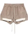 Rick Owens Nappa Leather Shorts With Adjustable Drawstring In Neutral