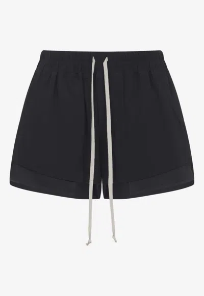Rick Owens Fog Boxers Silk-blend Shorts In Black