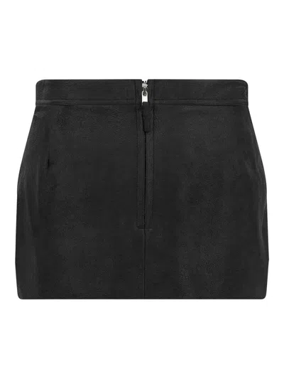 Rick Owens Fog Cutdff Mini Skirt In Black
