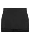 Rick Owens Layered Side Slit Mini Skirt In Black