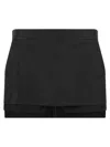Rick Owens Layered Side Slit Mini Skirt In Black