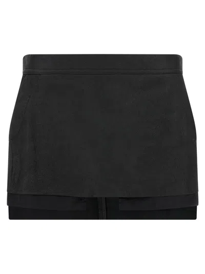 RICK OWENS FOG CUTDFF SKIRTS BLACK