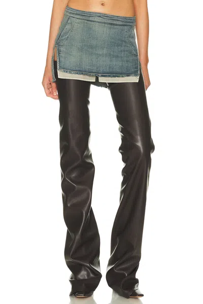 Rick Owens Fog Cutoff Mini Skirt In Blue