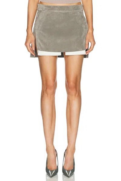Rick Owens Fog Cutoff Mini Skirt In Gray