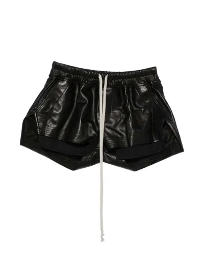 Rick Owens Fog Drawstring Shorts In Black