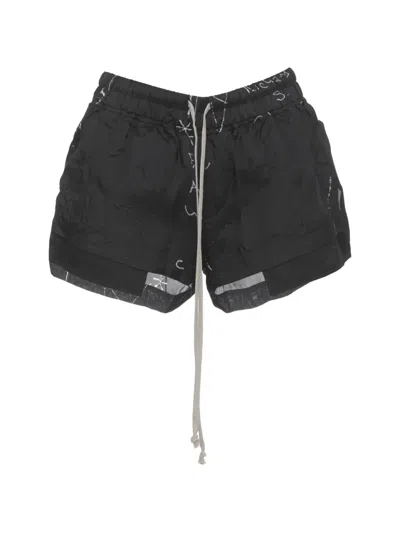 Rick Owens Fog Drawstring-waist Shorts In Black