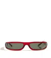 Rick Owens Fog Rectangular Sunglasses In Red
