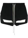 Rick Owens Fog Washed Charmeuse Boxer Shorts In Black
