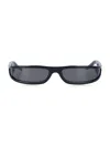 Rick Owens Fog Rectangular Sunglasses In Blue