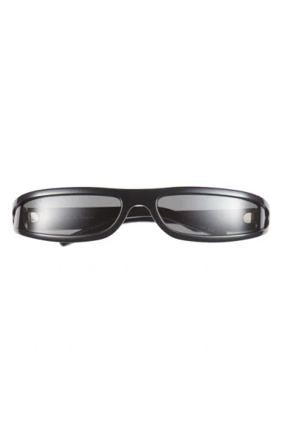 Rick Owens Fog Wrap Sunglasses In Black Temple/black Lens