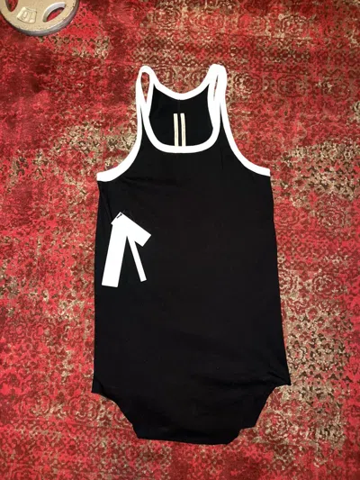 Pre-owned Rick Owens Fogachine S/s 22 Banded Tank Top Black/natural