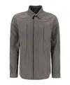 Rick Owens Faille Overshirt With Fog Pockets In Gray