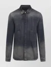 Rick Owens Fogpocket Long Sleeve Outer Shirt In Blue