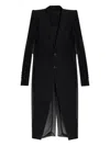 Rick Owens Womens Fogpocket Neue Notch-lapels Silk Coat Black In Black