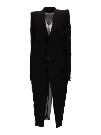 Rick Owens Fogpocket Neue Coat In Black