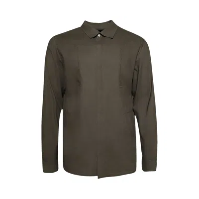 Pre-owned Rick Owens Fogpocket Outershirt 'bosco' | Grey | Men's Size 46 In Gray