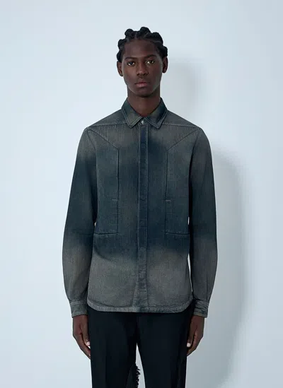 Rick Owens Fogpocket Outershirt In Grey
