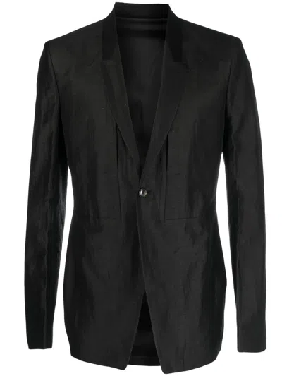 Rick Owens Black Fogpocket Single-breasted Blazer