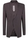 Rick Owens Single-button Wool Blazer In Blue