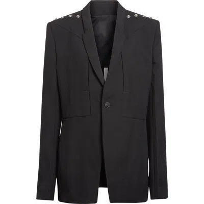 Rick Owens Fogpocket Wool Blazer In Black