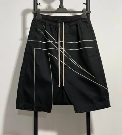 Pre-owned Rick Owens Folded Line Shorts In Black