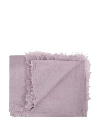 Rick Owens Follo Frayed Scarf In Pink
