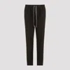 Rick Owens Green Drop-crotched Pants With Drawstring In Cotton Man In Green