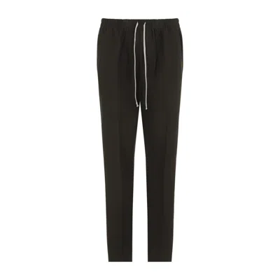 RICK OWENS RICK OWENS FOREST GREEN COTTON DRAWSTRING LONG PANTS