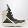 Rick Owens Forest Green/milk White Geobasket Sneakers