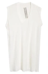 Rick Owens Forever Basic Cotton Vest In Milk