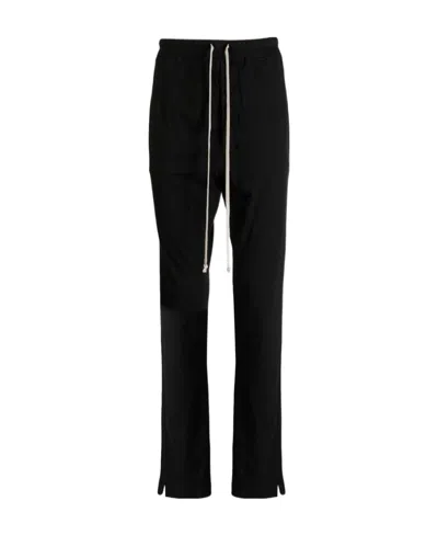 Rick Owens Forever Drawstring Drop-crotch Trousers In Black