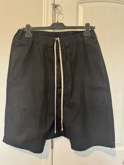 Pre-owned Rick Owens Forever Pod Shorts Heavy Poplin Mainline Shorts In Black
