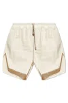 Rick Owens Wide-leg Cotton-blend Poplin Drawstring Shorts In Ivory