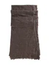 Rick Owens Frayed-edge Scarf In Brown