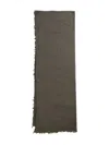 Rick Owens Frayed-edge Scarf In Green