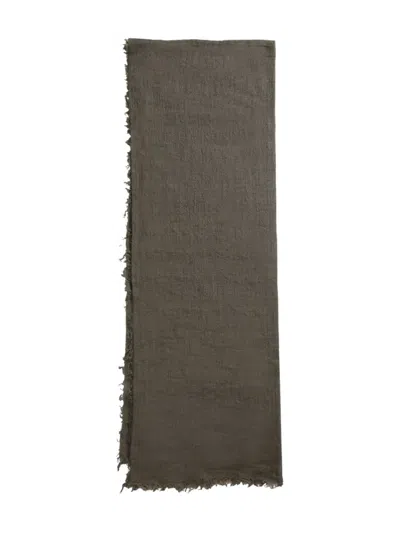 Rick Owens Frayed-edge Scarf In Green