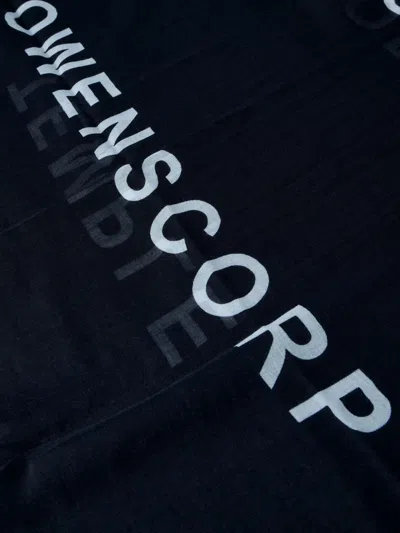 Rick Owens Frayed Printed Scarf In Black