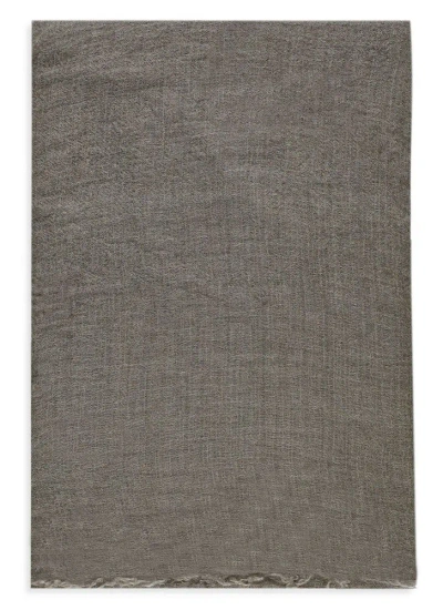 Rick Owens Frayed Rectangle Shape Scarf In Grey