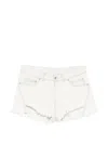 Rick Owens Denim Shorts With Bias Cutoffs In White