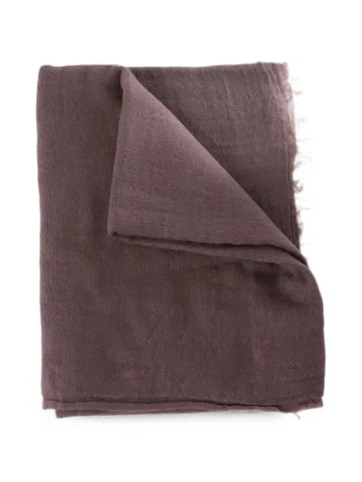 Rick Owens Frayed-edge Scarf In Brown